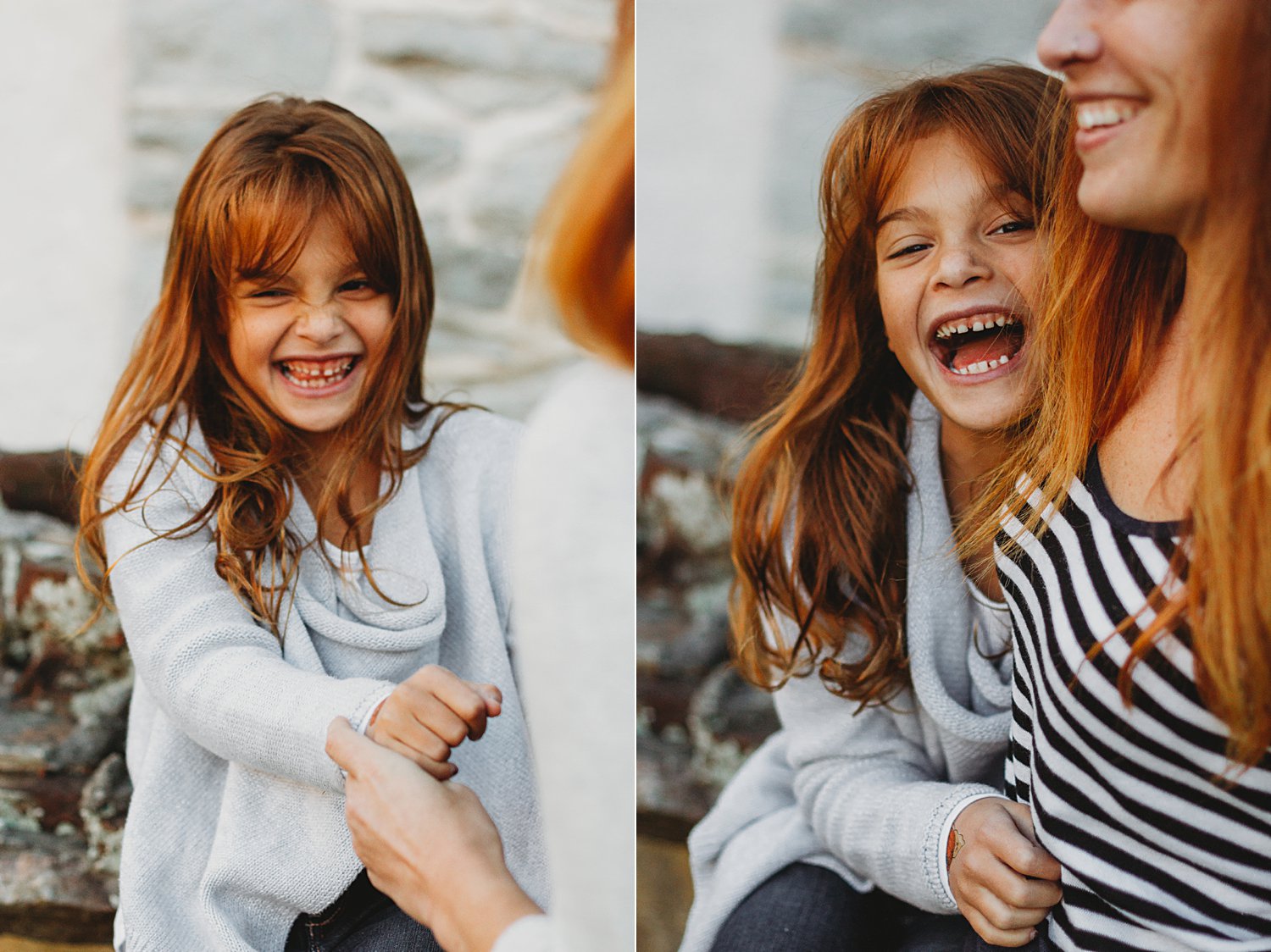 Lifestyle portraits of mom and young daughter