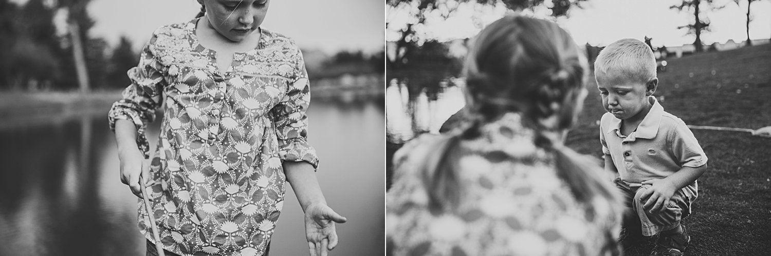 Candid portraits of a young girl and young boy