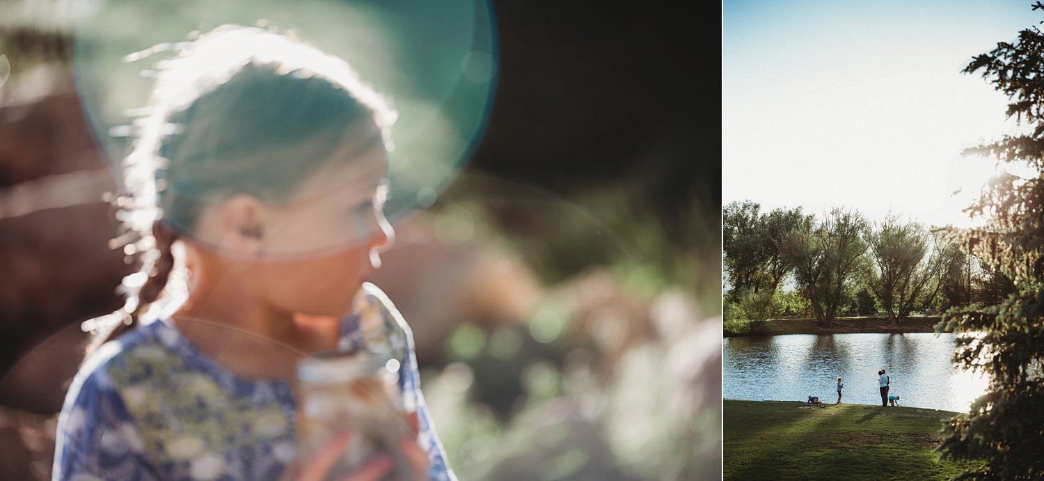 Candid portraits of young girl and young family