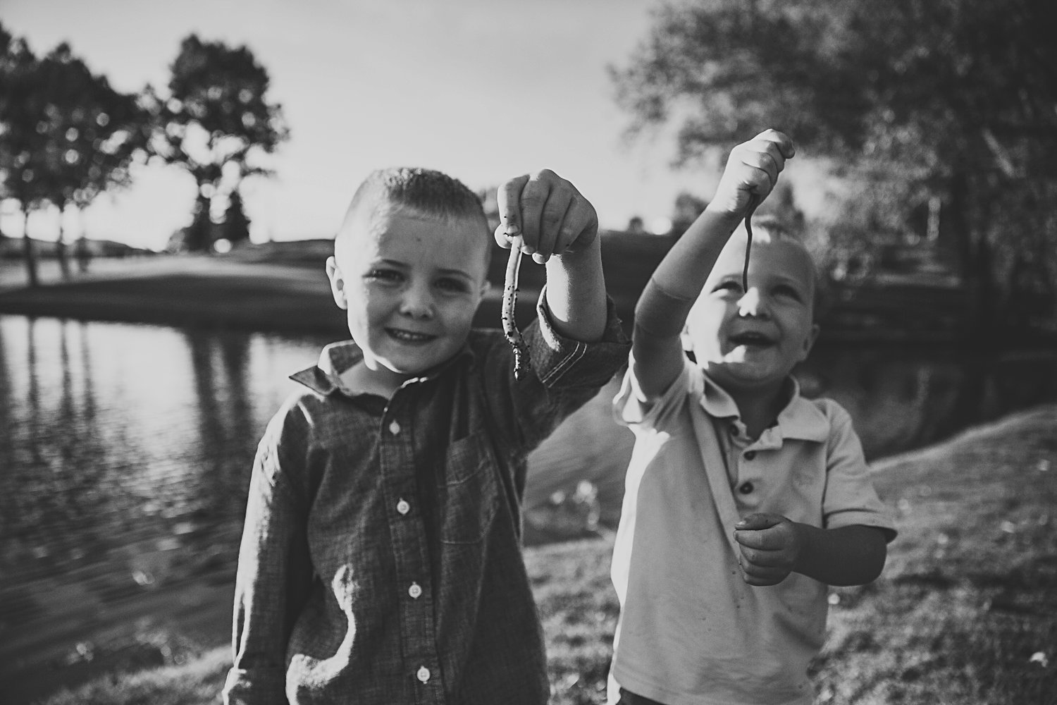 Lifestyle portrait of two young boys