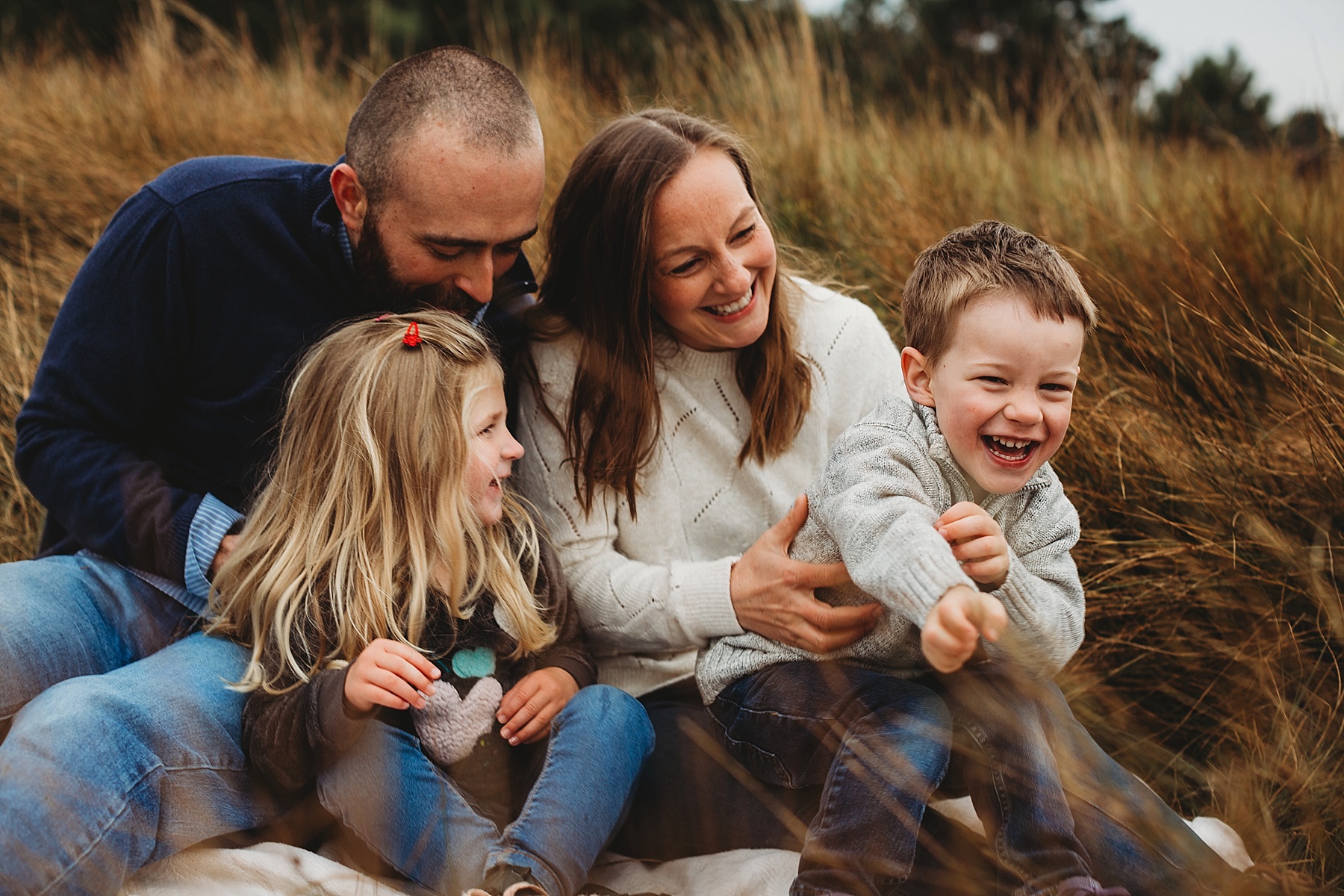 Family portrait with toddlers